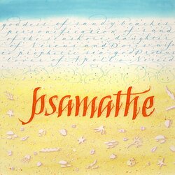 Psamathe, goddess of sandy beaches, Nereid, Lettering Arts Trust exhibition